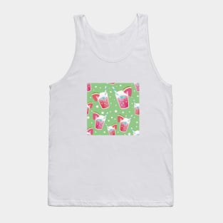 Watermelon Juice with a Green bubble background Tank Top